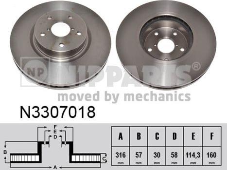 Nipparts N3307018 - Kočioni disk www.molydon.hr