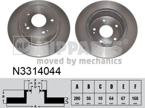 Nipparts N3314044 - Kočioni disk www.molydon.hr