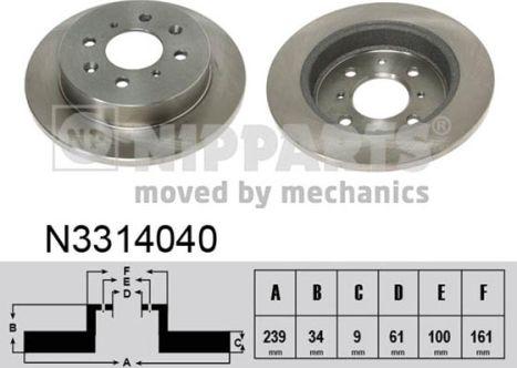 Nipparts N3314040 - Kočioni disk www.molydon.hr