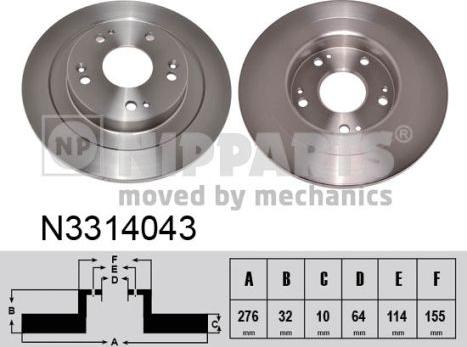 Nipparts N3314043 - Kočioni disk www.molydon.hr