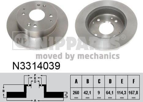 Nipparts N3314039 - Kočioni disk www.molydon.hr