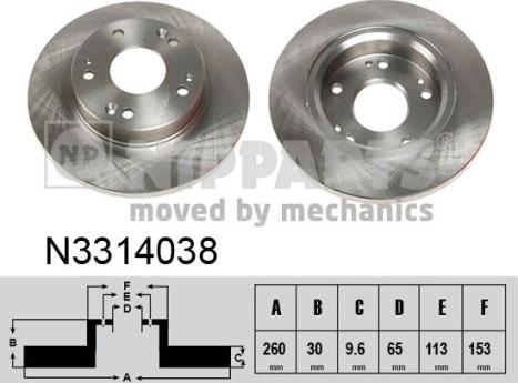 Nipparts N3314038 - Kočioni disk www.molydon.hr