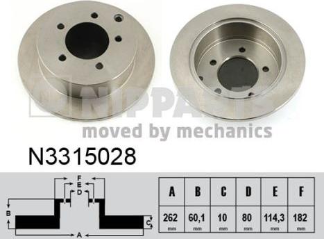 Nipparts N3315028 - Kočioni disk www.molydon.hr