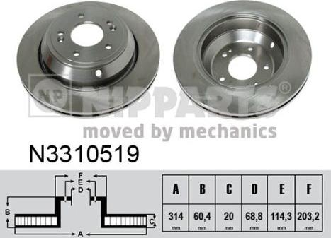 Nipparts N3310519 - Kočioni disk www.molydon.hr