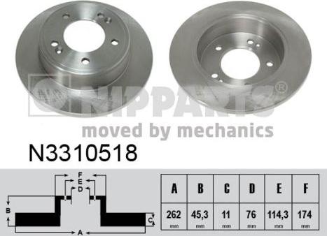 Nipparts N3310518 - Kočioni disk www.molydon.hr