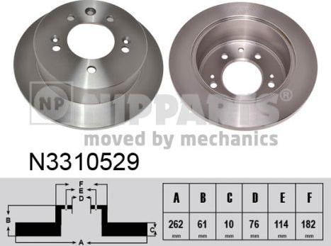 Nipparts N3310529 - Kočioni disk www.molydon.hr