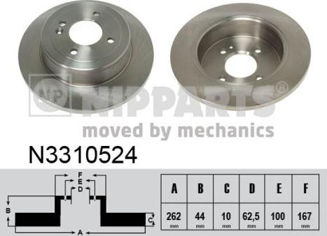 Nipparts N3310524 - Kočioni disk www.molydon.hr