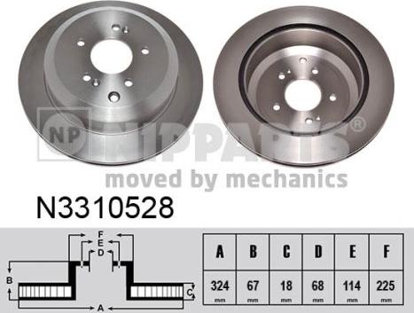 Nipparts N3310528 - Kočioni disk www.molydon.hr