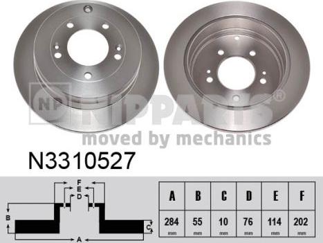 Nipparts N3310527 - Kočioni disk www.molydon.hr