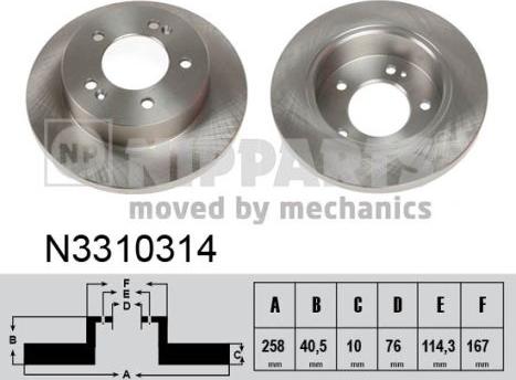 Nipparts N3310314 - Kočioni disk www.molydon.hr