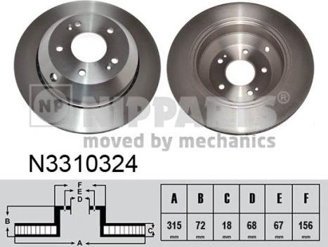 Nipparts N3310324 - Kočioni disk www.molydon.hr