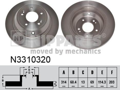 Nipparts N3310320 - Kočioni disk www.molydon.hr