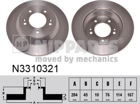 Nipparts N3310321 - Kočioni disk www.molydon.hr