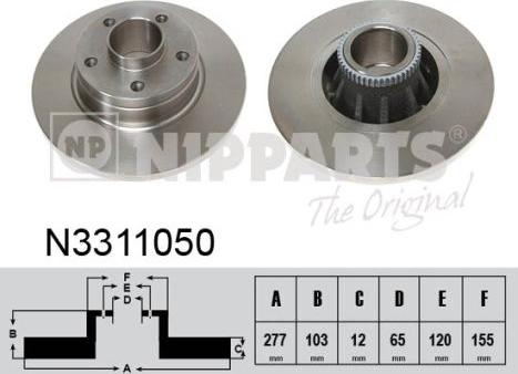 Nipparts N3311050 - Kočioni disk www.molydon.hr