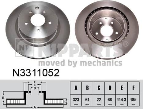 Nipparts N3311052 - Kočioni disk www.molydon.hr