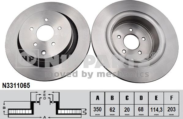 Nipparts N3311065 - Kočioni disk www.molydon.hr