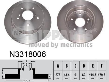 Nipparts N3318006 - Kočioni disk www.molydon.hr