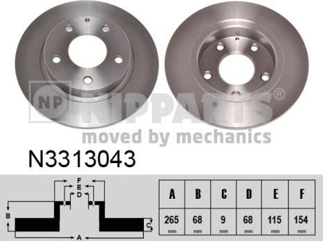 Nipparts N3313043 - Kočioni disk www.molydon.hr