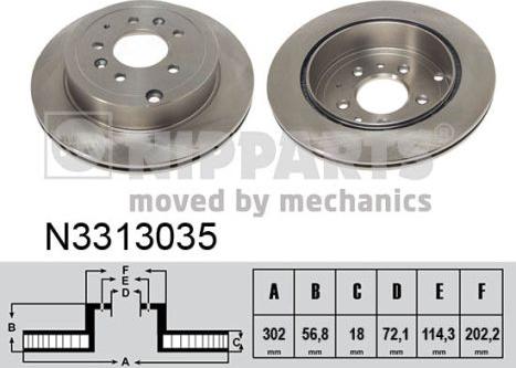 Nipparts N3313035 - Kočioni disk www.molydon.hr