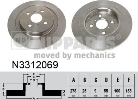 Nipparts N3312069 - Kočioni disk www.molydon.hr