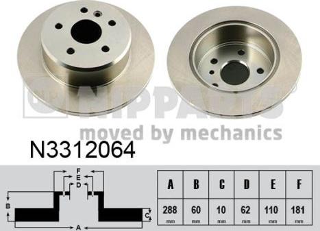 Nipparts N3312064 - Kočioni disk www.molydon.hr