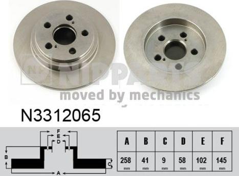 Nipparts N3312065 - Kočioni disk www.molydon.hr