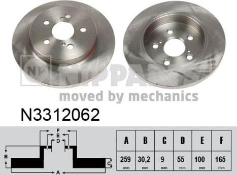 Nipparts N3312062 - Kočioni disk www.molydon.hr