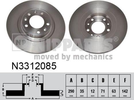 Nipparts N3312085 - Kočioni disk www.molydon.hr