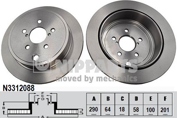 Nipparts N3312088 - Kočioni disk www.molydon.hr