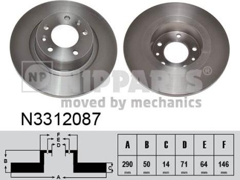 Nipparts N3312087 - Kočioni disk www.molydon.hr