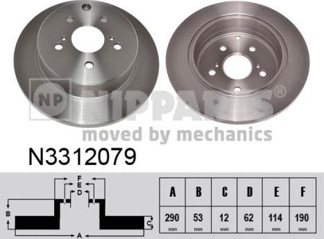 Nipparts N3312079 - Kočioni disk www.molydon.hr