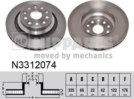 Nipparts N3312074 - Kočioni disk www.molydon.hr