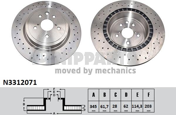 Nipparts N3312071 - Kočioni disk www.molydon.hr