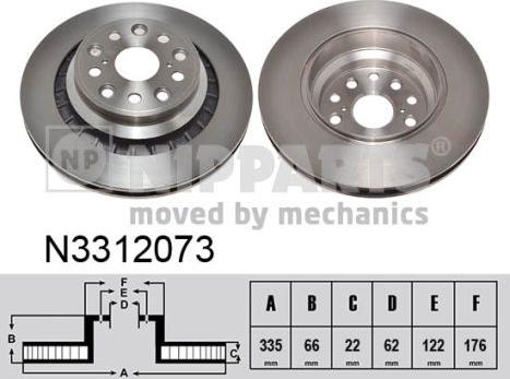 Nipparts N3312073 - Kočioni disk www.molydon.hr