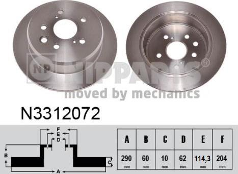 Nipparts N3312072 - Kočioni disk www.molydon.hr