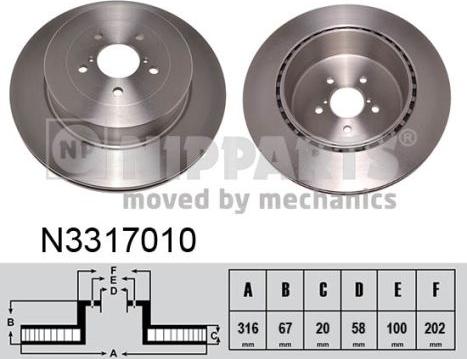 Nipparts N3317010 - Kočioni disk www.molydon.hr