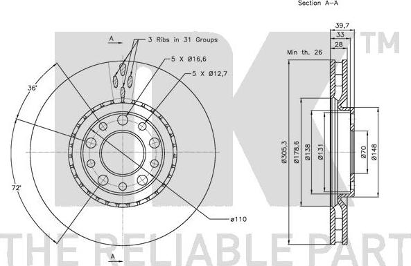 NK 311022 - Kočioni disk www.molydon.hr