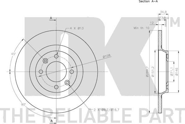 NK 313743 - Kočioni disk www.molydon.hr