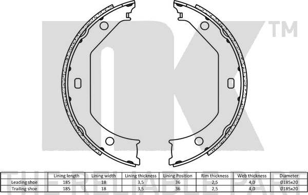 NK 2715638 - Komplet kočionih obloga, rucna kočnica www.molydon.hr