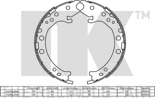 NK 2726803 - Komplet kočionih obloga, rucna kočnica www.molydon.hr