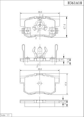 NPS H361A18 - Komplet Pločica, disk-kočnica www.molydon.hr