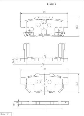 NPS H361A20 - Komplet Pločica, disk-kočnica www.molydon.hr