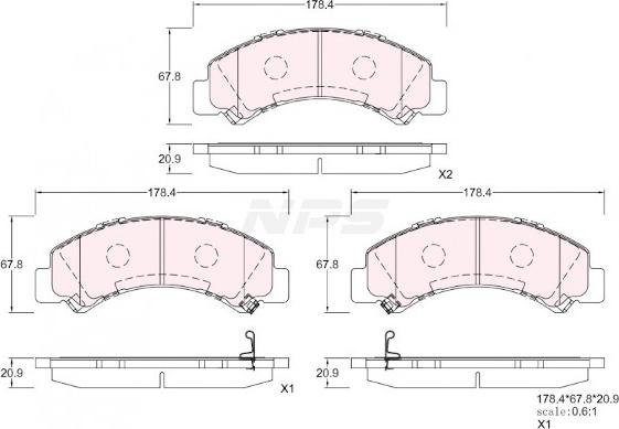 NPS I361U05 - Komplet Pločica, disk-kočnica www.molydon.hr