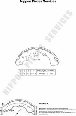 NPS M350A03 - Komplet kočnica, bubanj kočnice www.molydon.hr