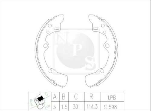 NPS M350A29 - Komplet kočnica, bubanj kočnice www.molydon.hr