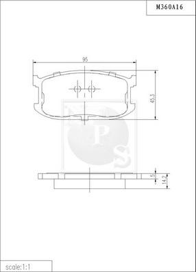 NPS M360A16 - Komplet Pločica, disk-kočnica www.molydon.hr