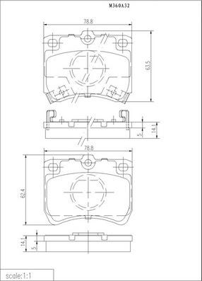 NPS M360A32 - Komplet Pločica, disk-kočnica www.molydon.hr