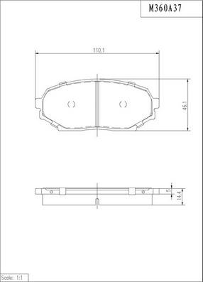 NPS M360A37 - Komplet Pločica, disk-kočnica www.molydon.hr