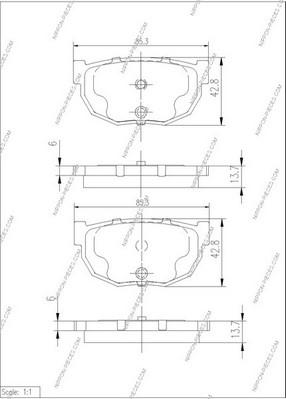 NPS N361N21 - Komplet Pločica, disk-kočnica www.molydon.hr