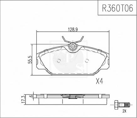 NPS R360T06 - Komplet Pločica, disk-kočnica www.molydon.hr